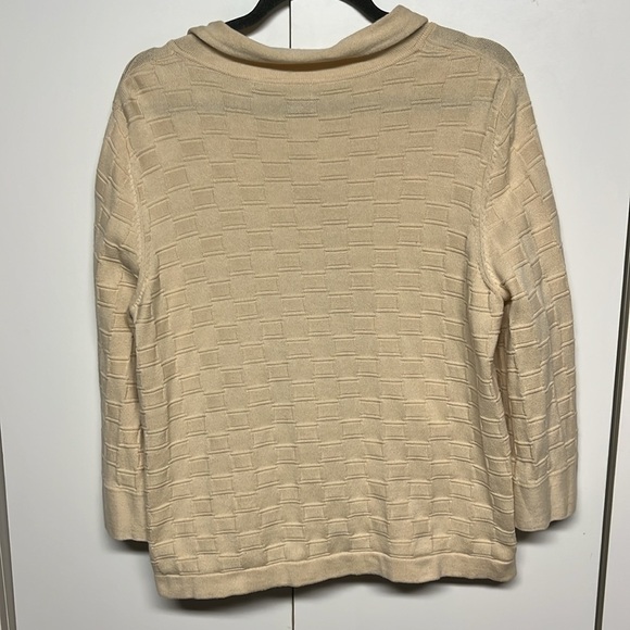 Unbranded Sweater Tan Waffle Knit Peter Pan Collar ✝️ - Picture 6 of 13